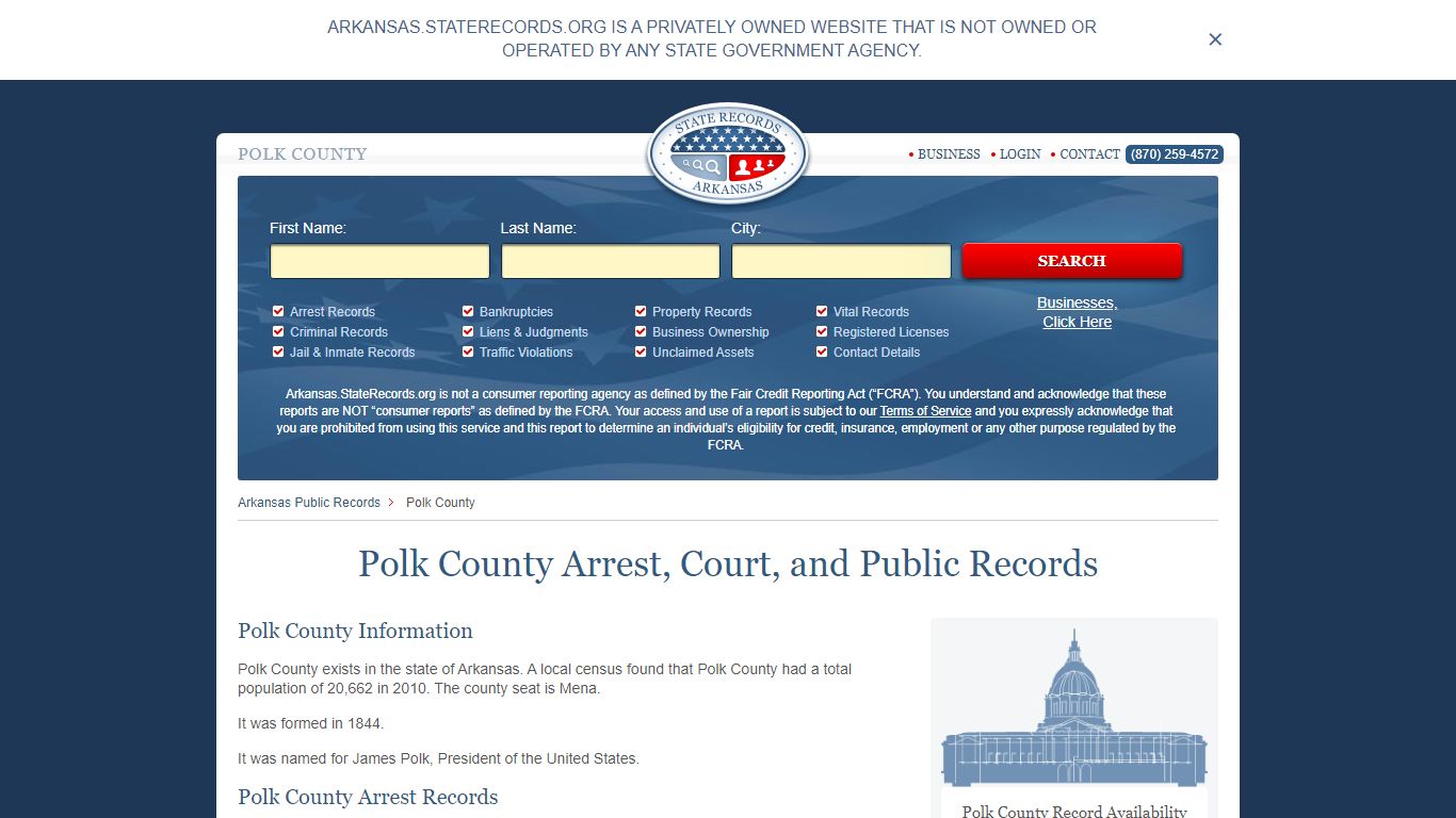 Polk County Arrest, Court, and Public Records